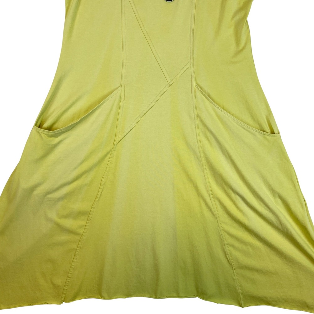 Snapdragon & Twig Emmy Dress Size‎ M Lime Green Lagenlook Asymmetric Pocketed - Picture 3 of 9